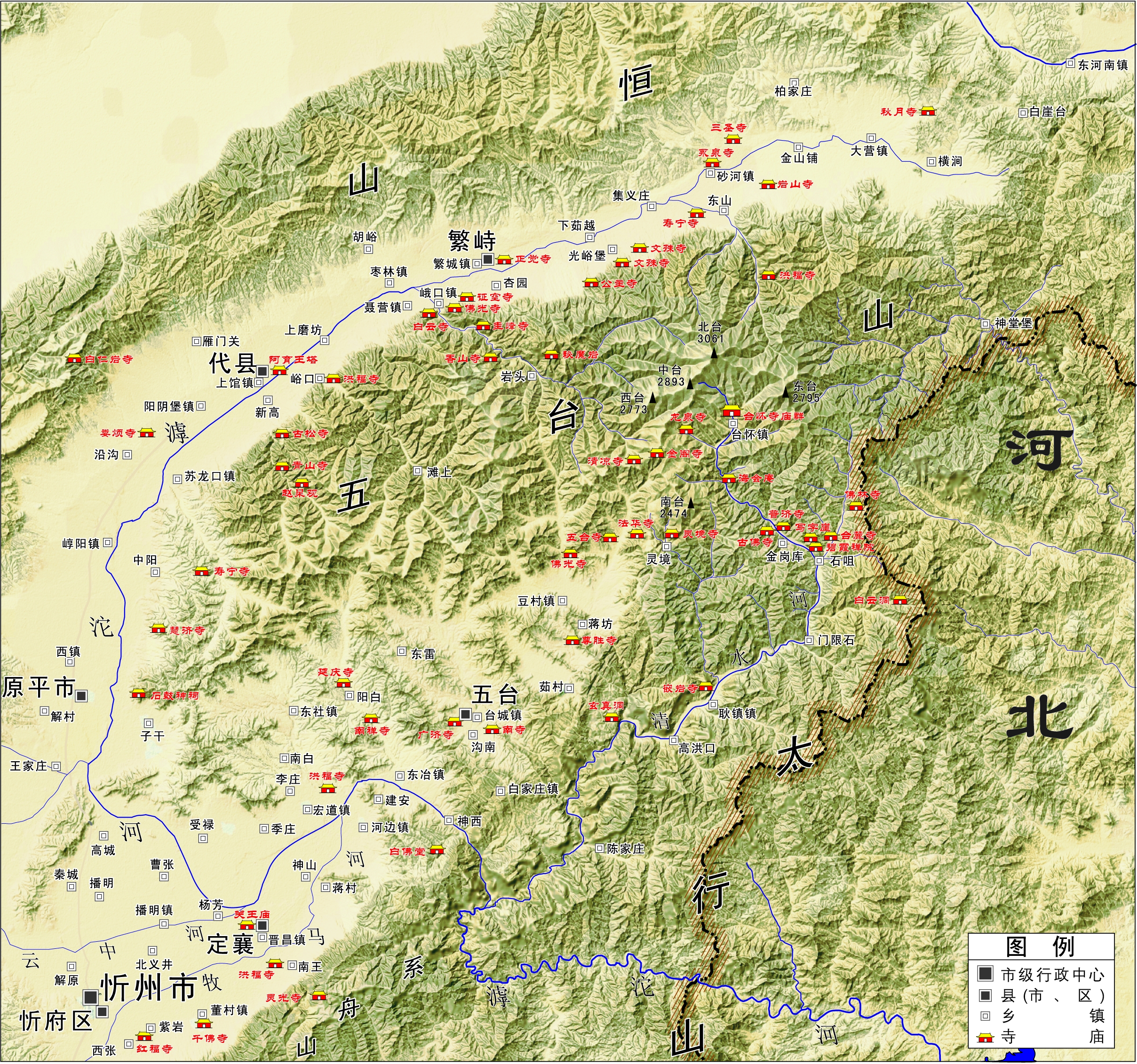 历史上的五台山寺庙