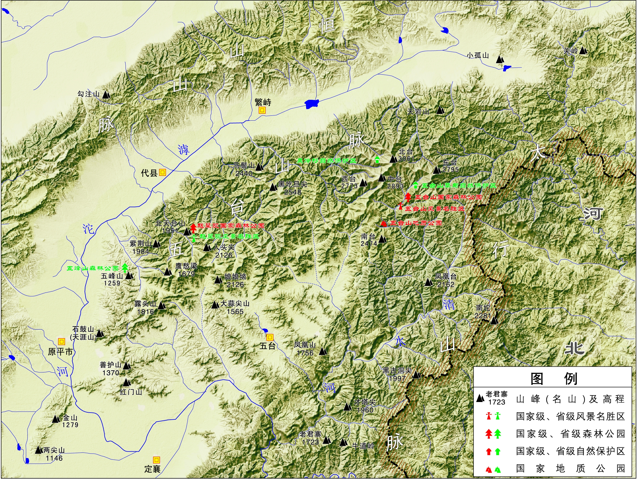 五台山-《山西文化资源地图》审图号-晋S(2010)004号
