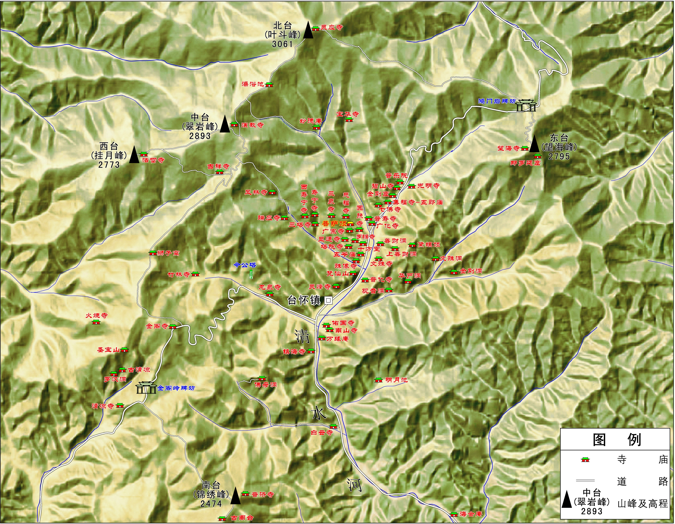 历史上的五台山寺庙
